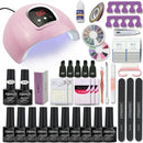 Manicure Set Acrylic Nail Kit With 120/54W Nail Lamp Choose Gel Nail Polish Nail Art Set  Manicure Machine All For Manicure