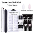 UR SUGAR 15ml Poly UV Nail Gel Kit Acrylic Set Extend Fast Builder UV Gel Slip Solution Nail Form Nail Art Brush Nail Tool Kit
