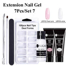 UR SUGAR 15ml Poly UV Nail Gel Kit Acrylic Set Extend Fast Builder UV Gel Slip Solution Nail Form Nail Art Brush Nail Tool Kit