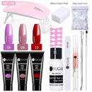 UR SUGAR 15ml Poly UV Nail Gel Kit Acrylic Set Extend Fast Builder UV Gel Slip Solution Nail Form Nail Art Brush Nail Tool Kit