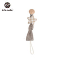 Let's Make 1pc Baby Pacifier Dummy Luxury Nipple Chain Soother Feeder Pacifier Silicone Crochet Beads Panda Rabbit Food Grade