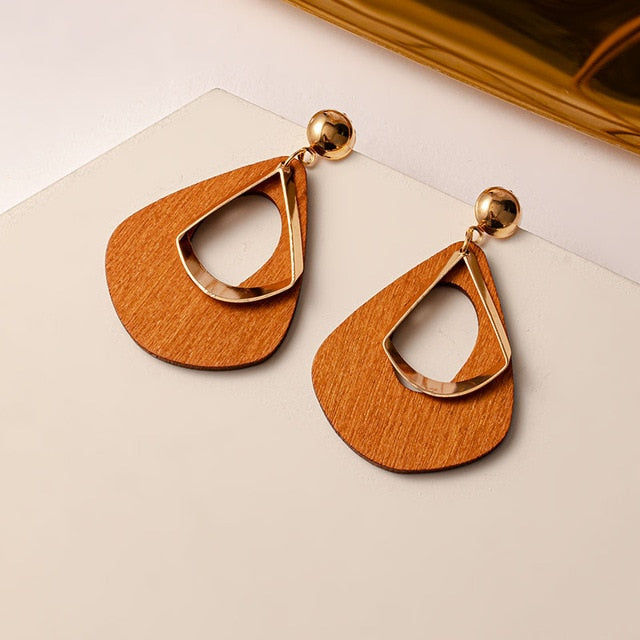 New Korean Statement Earrings for Women Brown Arcylic Geometric Dangle Drop Gold Earing Brincos 2020 Trend Fashion Jewelry Gifts