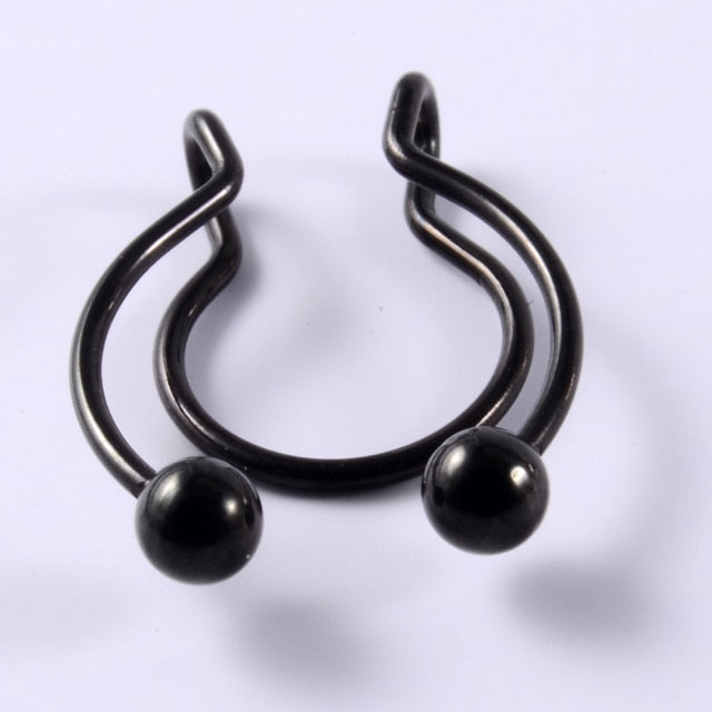 1pcs U Shaped Fake Nose Ring Lip Hoop Septum Rings Stainless Steel Nose Piercing Fake Piercing Oreja Pircing Jewelry