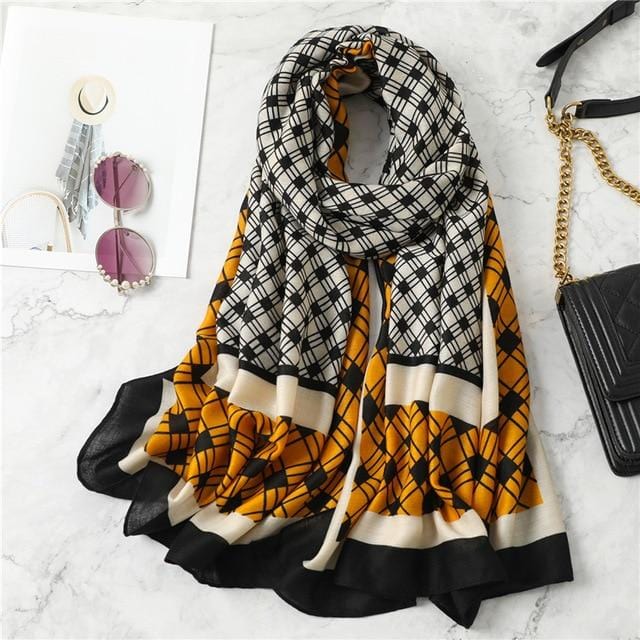 2020 New design brand women scarf fashion print cotton spring winter warm scarves hijabs lady pashmina foulard bandana plaid