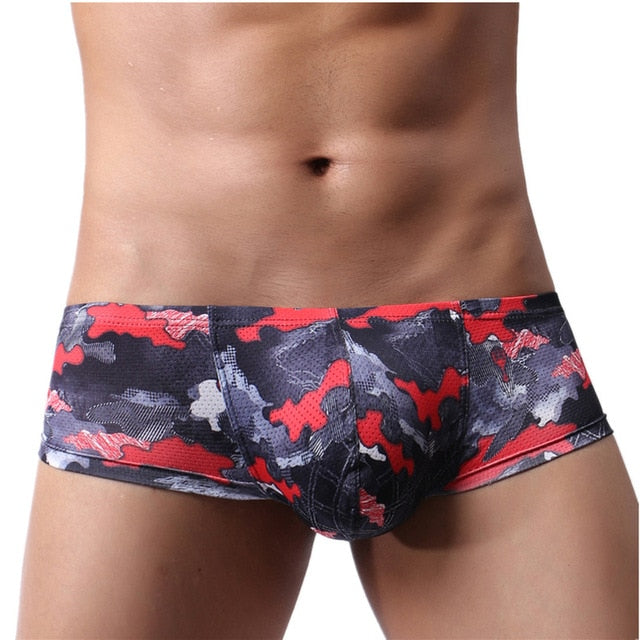 Boxer Mens Underwear Men Low Waist Print Boxers Panties Sexy Breathable Boxershorts Men U Pouch Bikini Shorts Gay Underwear