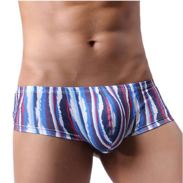 Boxer Mens Underwear Men Low Waist Print Boxers Panties Sexy Breathable Boxershorts Men U Pouch Bikini Shorts Gay Underwear