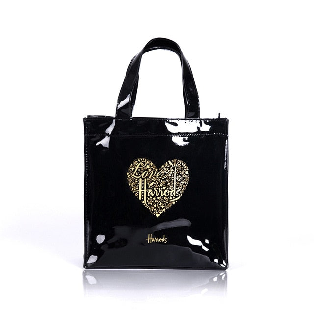 Fashion PVC Reusable Shopping Bag Women's Bag Eco Friendly London Shopper Bag Large Capacity Waterproof Handbag Shoulder Bag