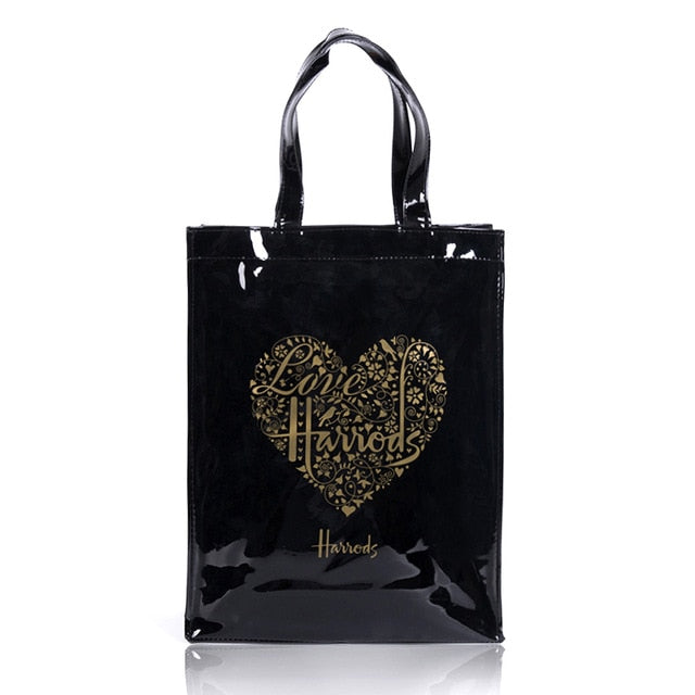Fashion PVC Reusable Shopping Bag Women's Bag Eco Friendly London Shopper Bag Large Capacity Waterproof Handbag Shoulder Bag