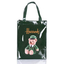 London Style PVC Reusable Shopping Bag Women's Bag Eco Friendly Flower Shopper Bag Waterproof Handbag Lunch Tote Shoulder Bag