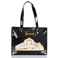 London Style PVC Reusable Shopping Bag Women's Bag Eco Friendly Flower Shopper Bag Waterproof Handbag Lunch Tote Shoulder Bag