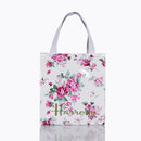 London Style PVC Reusable Shopping Bag Women's Bag Eco Friendly Flower Shopper Bag Waterproof Handbag Lunch Tote Shoulder Bag