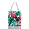London Style PVC Reusable Shopping Bag Women's Bag Eco Friendly Flower Shopper Bag Waterproof Handbag Lunch Tote Shoulder Bag