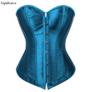 Sapubonva Overbust Corset Plus Size Sexy Corselet Corsets and Bustiers Tops Red Black Pink Purple White Gothic Lingerie Women