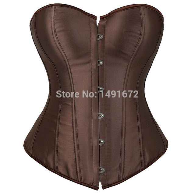 Sapubonva Overbust Corset Plus Size Sexy Corselet Corsets and Bustiers Tops Red Black Pink Purple White Gothic Lingerie Women