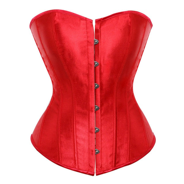 Sapubonva Overbust Corset Plus Size Sexy Corselet Corsets and Bustiers Tops Red Black Pink Purple White Gothic Lingerie Women