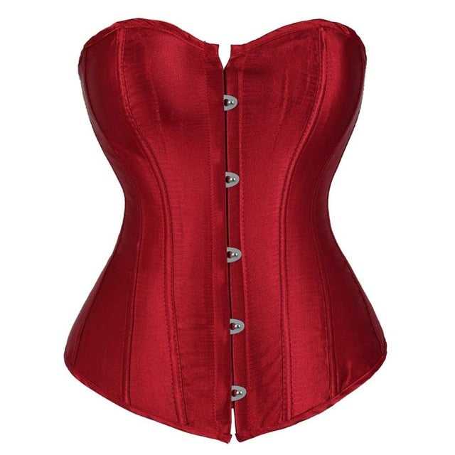 Sapubonva Overbust Corset Plus Size Sexy Corselet Corsets and Bustiers Tops Red Black Pink Purple White Gothic Lingerie Women