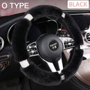 Karcle Fluffy Steering Wheel Cover with Bling Rhinestones Diamond Fur Furry Car Steering Covers Universal 38cm For Women Girl