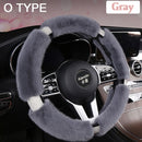 Karcle Fluffy Steering Wheel Cover with Bling Rhinestones Diamond Fur Furry Car Steering Covers Universal 38cm For Women Girl