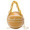 1Pcs Ball Purses For Teenagers Women Shoulder Bags Crossbody Chain Hand Bags Personality Female Leather Pink Basketball Bag
