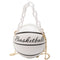1Pcs Ball Purses For Teenagers Women Shoulder Bags Crossbody Chain Hand Bags Personality Female Leather Pink Basketball Bag