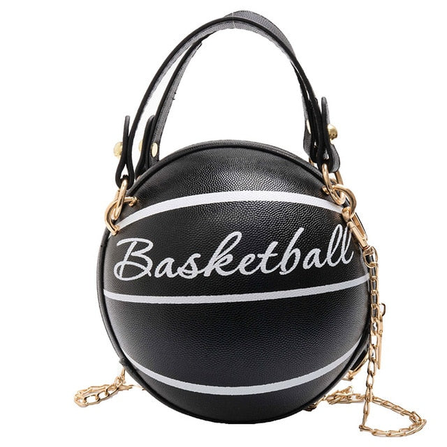 1Pcs Ball Purses For Teenagers Women Shoulder Bags Crossbody Chain Hand Bags Personality Female Leather Pink Basketball Bag