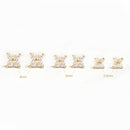 CANNER 925 Sterling Silver Stud Earrings Cute Zircon ear bone nail Mini Crystal Flower Pierced Earrings Fashion Jewelry