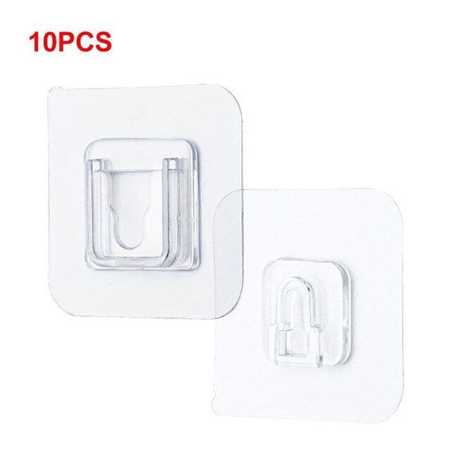 10 Pcs Wall Hanger Transparent Suction Cup Self Adhesive Double-sided Hook Bathroom Mount Kitchen Rack Hanger Stick Home Hooks