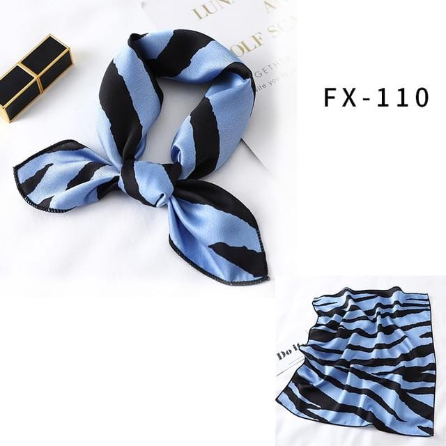 Square Silk Scarf Women Fashion Print Small Neck Scarfs Office Lady Hair Band Foulard Hand Kerchief Female Bandana Shawl 2020