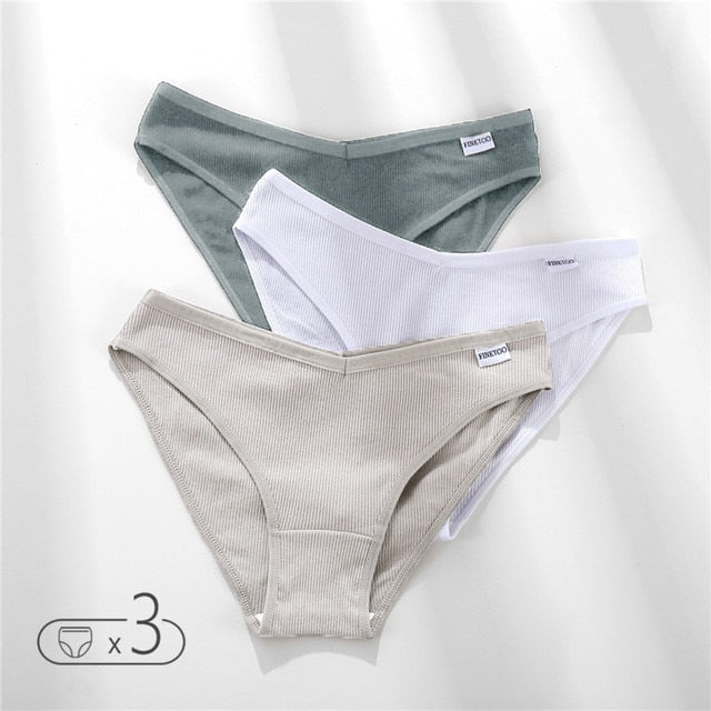 FINETOO Women's Panties Cotton Underwear M-4XL Sexy V Waist Briefs Girl Low-Rise Soft Panty Women Underpants Female Lingerie New