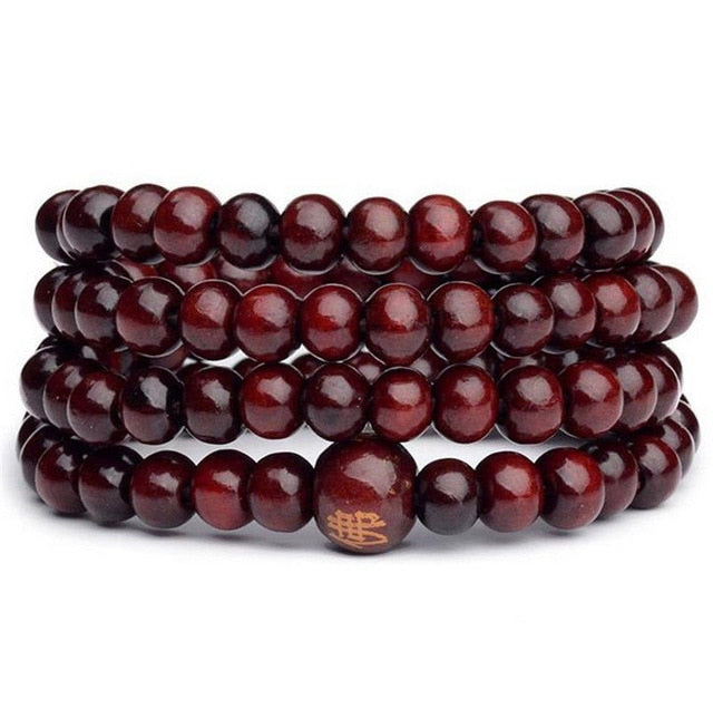 9 Styles 6mm Natural Sandalwood Buddhist Buddha Wood Prayer Beaded Knot black ebony Unisex Men Bracelets & Bangles for Women