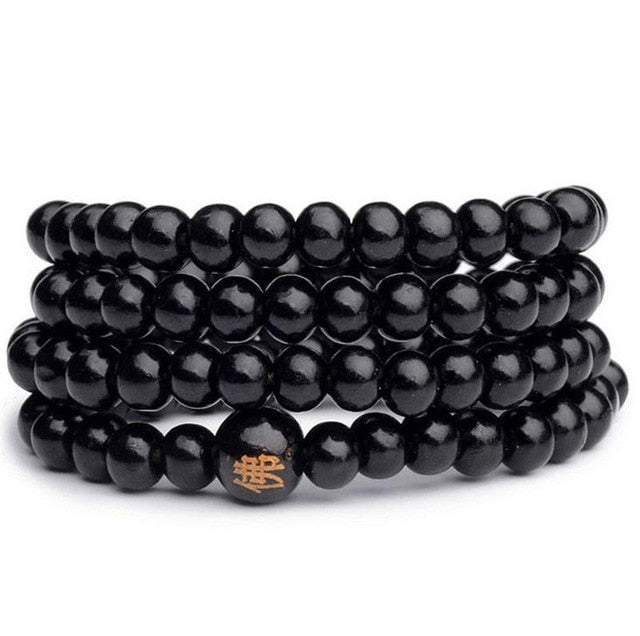 9 Styles 6mm Natural Sandalwood Buddhist Buddha Wood Prayer Beaded Knot black ebony Unisex Men Bracelets & Bangles for Women