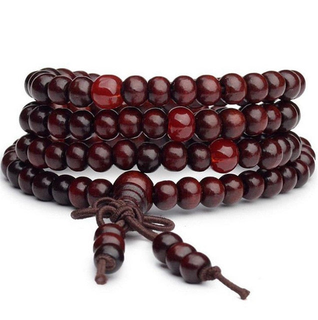 9 Styles 6mm Natural Sandalwood Buddhist Buddha Wood Prayer Beaded Knot black ebony Unisex Men Bracelets & Bangles for Women