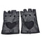 1Pair Women Punk Short Synthetic Leather Gloves Half Finger Fingerless Gloves Fashion Lady Handsome Black Gloves