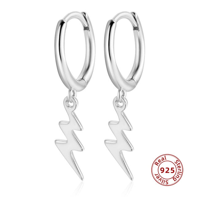 925 Sterling Silver Earrings Gold Color cross Moon Star CZ Zircon Small Circle Huggie Hoop Earrings For Women Fine jewelry