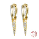 925 Sterling Silver Earrings Gold Color cross Moon Star CZ Zircon Small Circle Huggie Hoop Earrings For Women Fine jewelry