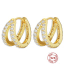 925 Sterling Silver Earrings Gold Color cross Moon Star CZ Zircon Small Circle Huggie Hoop Earrings For Women Fine jewelry