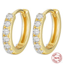 925 Sterling Silver Earrings Gold Color cross Moon Star CZ Zircon Small Circle Huggie Hoop Earrings For Women Fine jewelry