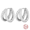 925 Sterling Silver Earrings Gold Color cross Moon Star CZ Zircon Small Circle Huggie Hoop Earrings For Women Fine jewelry