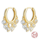 925 Sterling Silver Earrings Gold Color cross Moon Star CZ Zircon Small Circle Huggie Hoop Earrings For Women Fine jewelry