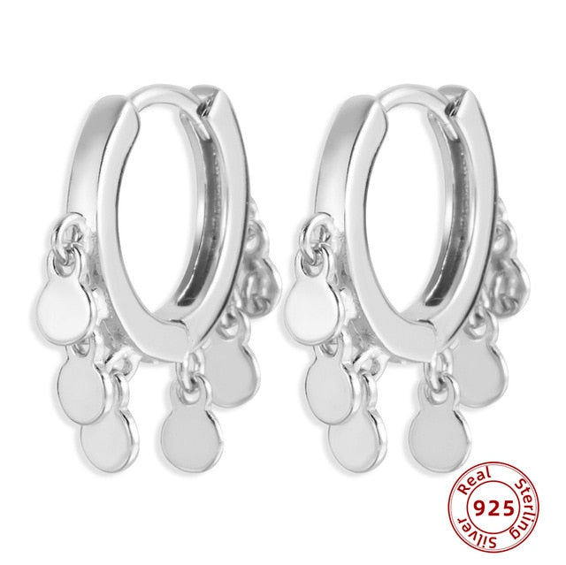 925 Sterling Silver Earrings Gold Color cross Moon Star CZ Zircon Small Circle Huggie Hoop Earrings For Women Fine jewelry