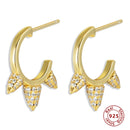 925 Sterling Silver Earrings Gold Color cross Moon Star CZ Zircon Small Circle Huggie Hoop Earrings For Women Fine jewelry