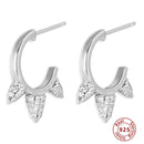 925 Sterling Silver Earrings Gold Color cross Moon Star CZ Zircon Small Circle Huggie Hoop Earrings For Women Fine jewelry