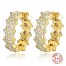 925 Sterling Silver Earrings Gold Color cross Moon Star CZ Zircon Small Circle Huggie Hoop Earrings For Women Fine jewelry