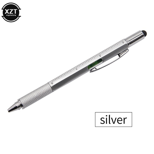 7 in1 Multifunction Ballpoint Pen with Modern Handheld Tool Measure Technical Ruler Screwdriver Touch Screen Stylus Spirit Level