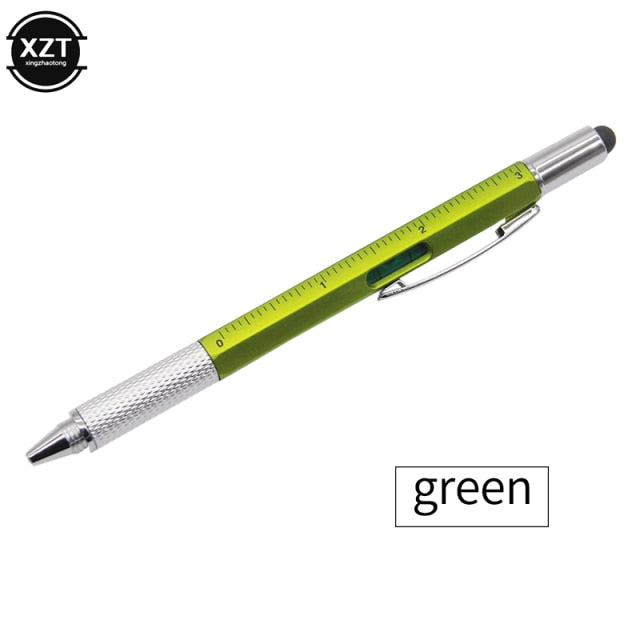 7 in1 Multifunction Ballpoint Pen with Modern Handheld Tool Measure Technical Ruler Screwdriver Touch Screen Stylus Spirit Level