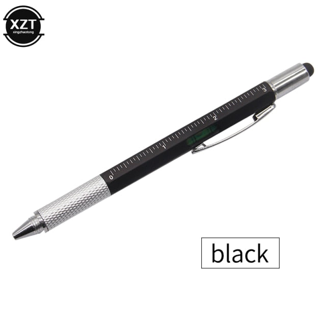 7 in1 Multifunction Ballpoint Pen with Modern Handheld Tool Measure Technical Ruler Screwdriver Touch Screen Stylus Spirit Level