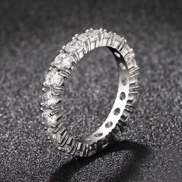 luxury 925 sterling silver wedding band eternity ring for women big gift for ladies love wholesale lots bulk jewelry R4577