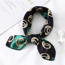 Women Small Satin Silk Scarf Square Print Wrap Foulard Femme Handkerchief Bandana Neck Hair Skinny Tie Scarves Shawls