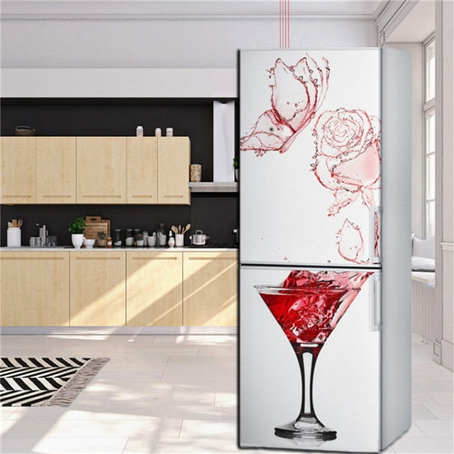 3D Wallpaper For Refrigerator Self Adhesive Vinyl Wardrobe Sticker Kitchen Fridge Decoration Decal Home Decor Mural Wall Poster