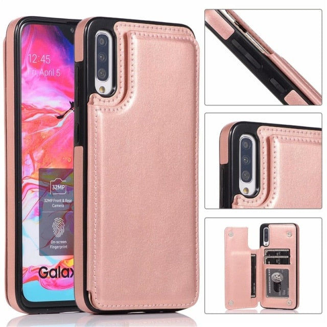 High Grade Leather Case Card Slots For iPhone SE 6S 7 8 Plus XR XS 11 Pro Max Wallet Case For Samsung A50 A70 A51 A71 S20 Plus